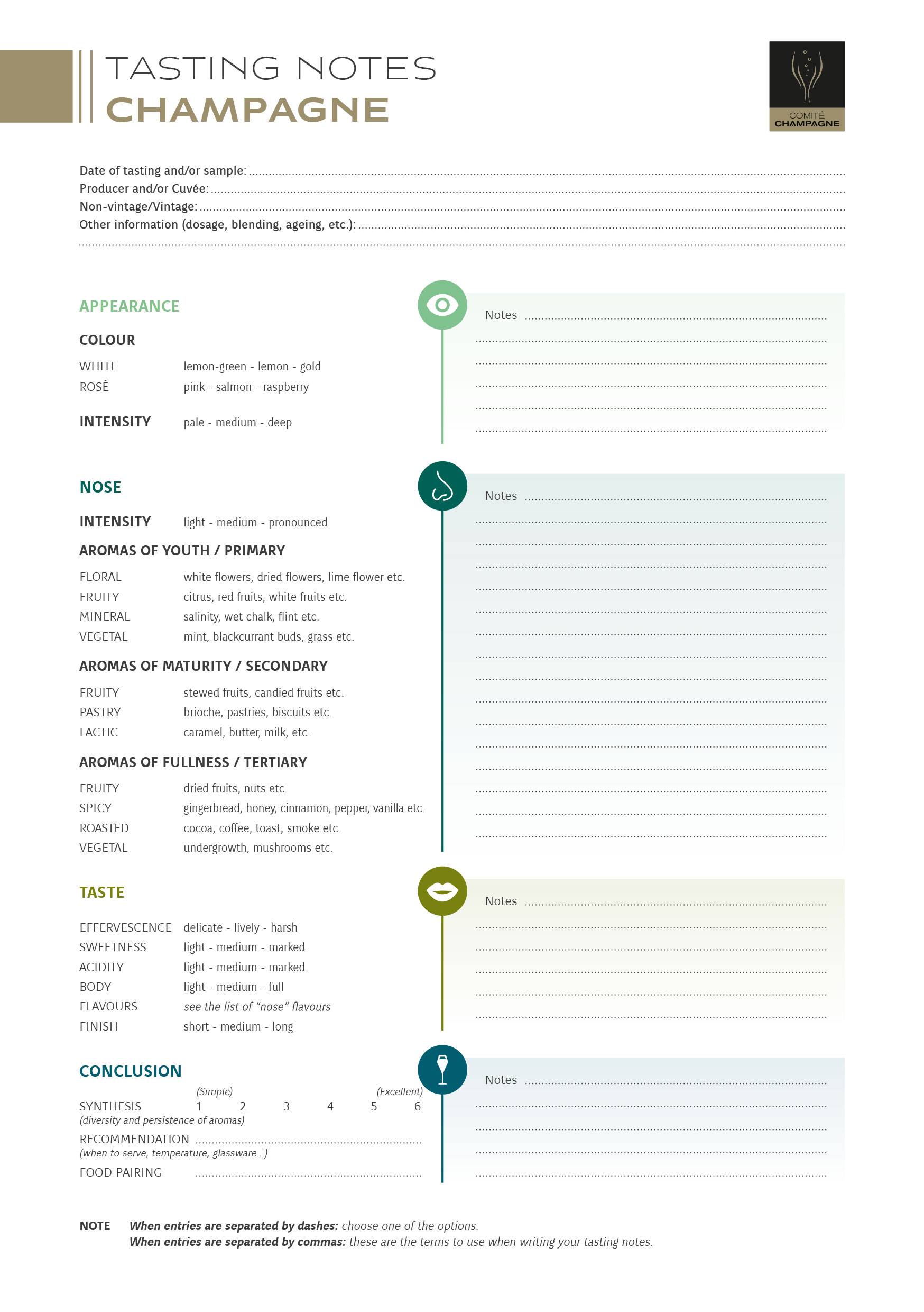 Tasting Sheet Champagne 2026